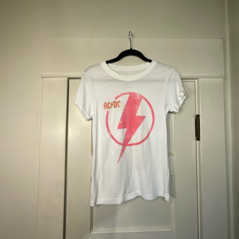 Recycled Karma AC/DC Distressed Hem Tee
